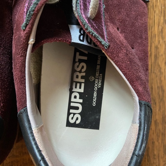GOLDEN GOOSE Authentic Maroon Super Star Classic Low Top Sneaker. Size 39 (9 US) - Picture 7 of 8
